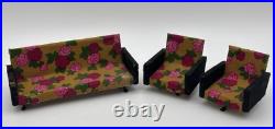 11 pcs vintage dolls house living room furniture set sofa armchair TV wood 11 pcs vintage dolls house living room furniture set sofa armchair TV wood