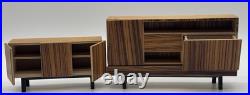 11 pcs vintage dolls house living room furniture set sofa armchair TV wood 11 pcs vintage dolls house living room furniture set sofa armchair TV wood