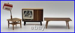11 pcs vintage dolls house living room furniture set sofa armchair TV wood 11 pcs vintage dolls house living room furniture set sofa armchair TV wood