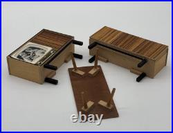 11 pcs vintage dolls house living room furniture set sofa armchair TV wood 11 pcs vintage dolls house living room furniture set sofa armchair TV wood
