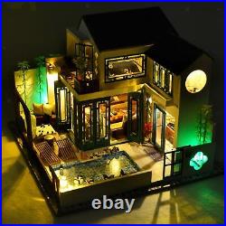 124 DIY Wooden Small LED Light Dolls House Living Room Kits Birthday Toy