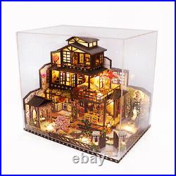 17 Models 124 Dollhouse Miniature Wooden Doll House Kit +Music + LED + Tool