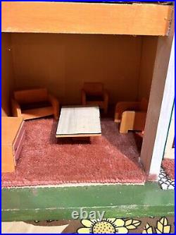 1960's Wooden Dolls House Large Furniture