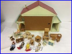 1960's Wooden Dolls House with furniture & dolls / by Gee Bee Toys