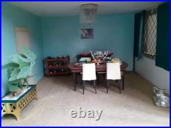 1965 fully furnished wooden dolls house, w 75, h 60, d 55, 3-side opening