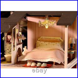 1Set 3D Miniature Doll House French Style with Furniture Kits Holiday Gift