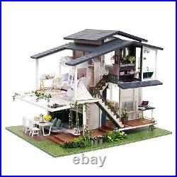 1Set DIY Wood Miniature Doll House with Furniture Holiday Gift 14+ Years Old
