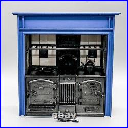 1/12th Dolls House Hattersley Style Metal Kitchen Range with Wooden Surround