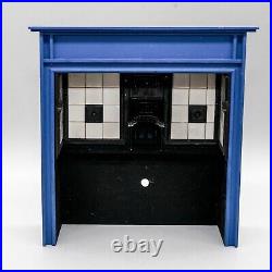 1/12th Dolls House Hattersley Style Metal Kitchen Range with Wooden Surround