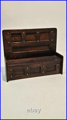 1/12th Scale Doll House Miniature, Furniture, Medieval, Wooden Bench, Settle ME11