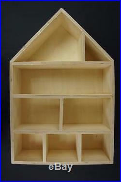 1 x Plain Wooden Dolls`House Shelf Caddy Storage Unit Miniatures Display PD37