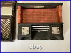 2 Vintage handmade wooden dolls house Elgin fireplaces one with mirror