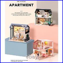 2pcs DIY Handcraft Doll House Furniture Kits Wooden Romantic Puzzle Playset