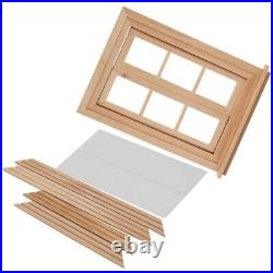 30X112 Dollhouse Miniature Double Window Wooden 6 Pane e and Glass Plate Doll