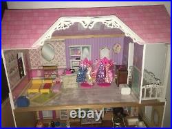 3D DIY 410 Dollhouse Wooden Doll House Barbie Kids With 114pcs/Set Accessories