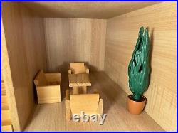 3 Storey Wooden Doll House With Furniture, 5 Rooms