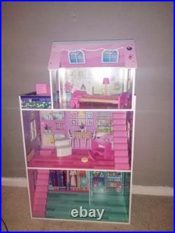 3 Story Grand Wooden Doll house lovely for a Christmas present and ONO