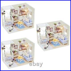 3d Wood Building Model Wooden Miniature House Doll House Toys Kids