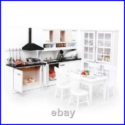 5X Dolls House Miniature Furniture Wooden Kitchen Stove Cabinet Cupboard Set
