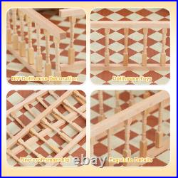 5 Pack Dolls House Banister Rail Wooden Handrail Dollhouse Miniature