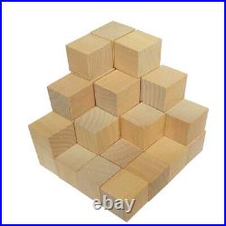 8mm-100mm Natural Plain Wooden Cubes Blocks Art Craft Doll House Hobby Model DIY