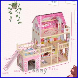 AIYAPLAY Dolls House with 13 Pieces Wooden Furniture and Accessories
