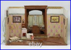 ANTIQUE DOLLHOUSE with BAYON Dolls Living Room Art Nouveau Balustrade 1905