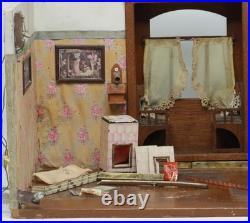 ANTIQUE DOLLHOUSE with BAYON Dolls Living Room Art Nouveau Balustrade 1905