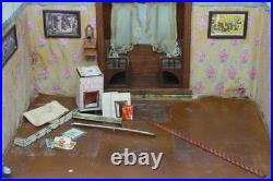 ANTIQUE DOLLHOUSE with BAYON Dolls Living Room Art Nouveau Balustrade 1905