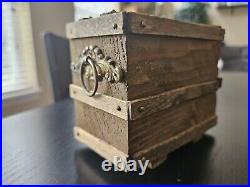 ANTIQUE Folk Art Primitive Childs Doll House Furniture Handmade Wooden Chest