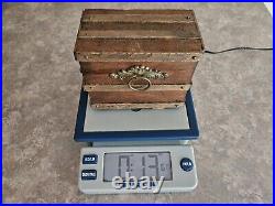 ANTIQUE Folk Art Primitive Childs Doll House Furniture Handmade Wooden Chest