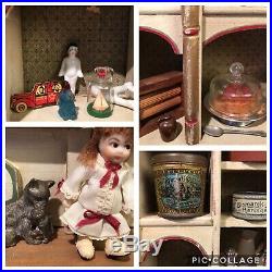 ANTIQUE GERMAN WOODEN Diorama STORE MORITZ GOTTSCHALK Dollhouse Miniatures FULL