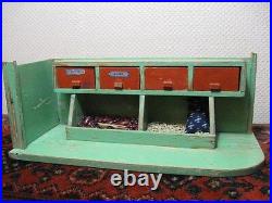 Antique 1950s Okwa Dutch Wooden Small Grocery Store with Doll & Miniatures