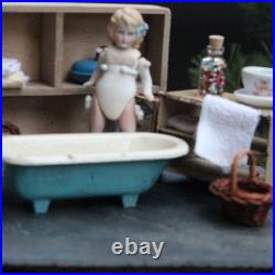 Antique Doll 1920s with Bathroom for Dollhouse Dollhouse Doll Furniture