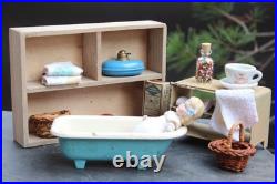 Antique Doll 1920s with Bathroom for Dollhouse Dollhouse Doll Furniture