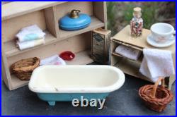Antique Doll 1920s with Bathroom for Dollhouse Dollhouse Doll Furniture