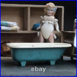 Antique Doll 1920s with Bathroom for Dollhouse Dollhouse Doll Furniture