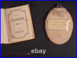 Antique Dollhouse Miniature Wood Table Arts Crafts Inlaid Wall Art Calendar Antique Dollhouse Miniature Wood Table Arts Crafts Inlaid Wall Art Calendar