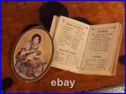 Antique Dollhouse Miniature Wood Table Arts Crafts Inlaid Wall Art Calendar Antique Dollhouse Miniature Wood Table Arts Crafts Inlaid Wall Art Calendar