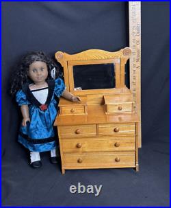 Antique Eastlake Victorian Oak Miniature Doll Dresser with Mirror Salesman Sample