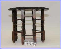 Antique English Dollhouse Gateleg Table Walnut D. 18.0cm H. 14.3cm Antique English Dollhouse Gateleg Table Walnut D. 18.0cm H. 14.3cm