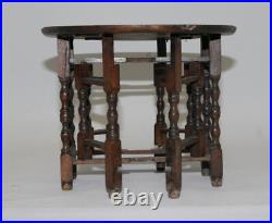 Antique English Dollhouse Gateleg Table Walnut D. 18.0cm H. 14.3cm Antique English Dollhouse Gateleg Table Walnut D. 18.0cm H. 14.3cm
