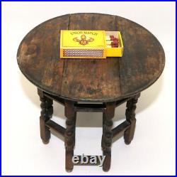 Antique English Dollhouse Gateleg Table Walnut D. 18.0cm H. 14.3cm Antique English Dollhouse Gateleg Table Walnut D. 18.0cm H. 14.3cm