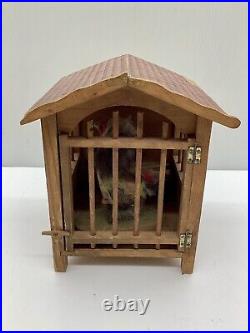 Antique German Wooden Pip Squeak Hen House Rooster Toy