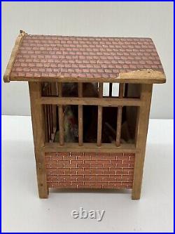 Antique German Wooden Pip Squeak Hen House Rooster Toy