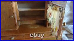 Antique Kitchen Furniture Dollhouse Kitchen Buffet Table and 3 Chairs