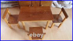 Antique Kitchen Furniture Dollhouse Kitchen Buffet Table and 3 Chairs