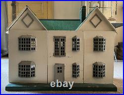 Antique Precious Handmade 1920s 1930s Wooden Dolls House Double Fronted 6 Rooms