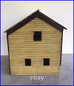 Antique Primitive Folk Art Wood Handmade Doll House Museum Quality