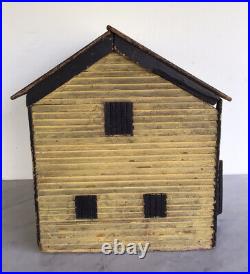 Antique Primitive Folk Art Wood Handmade Doll House Museum Quality